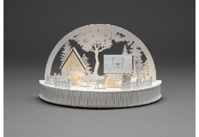 Konstsmide Wooden Silhouette Houses (Warm White, 5 LED)